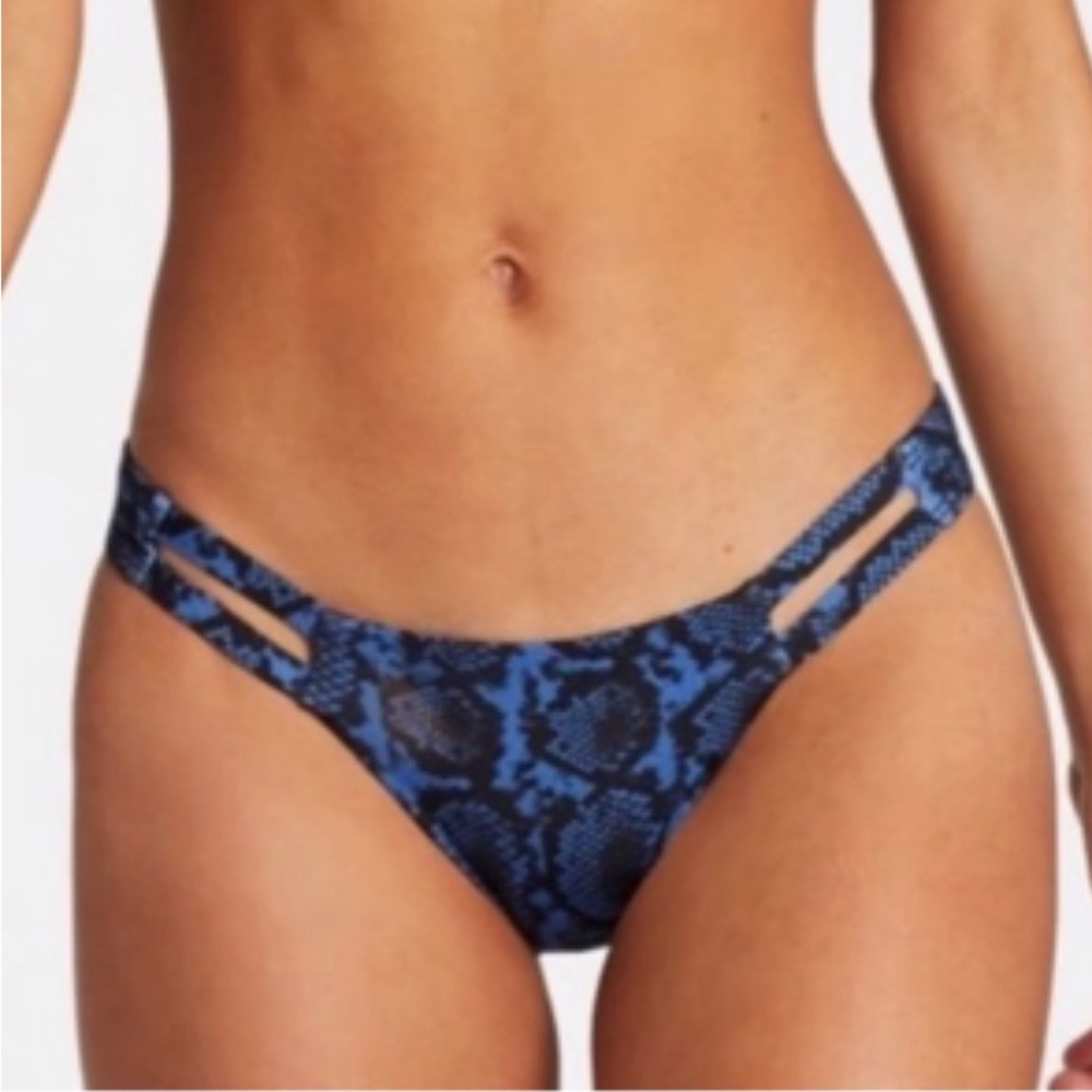 Vitamin A | Neutra Hipster Bikini Bottom in Blue Snake